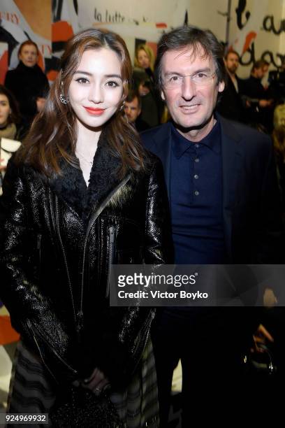 AngelaBaby and Pietro Beccari attend the Christian Dior show as part of the Paris Fashion Week Womenswear Fall/Winter 2018/2019 on February 27, 2018...