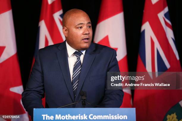 Ministry of Children and Youth Services, Michael Coteau during a news conference for the release of the Motherisk Commission's final report, February...