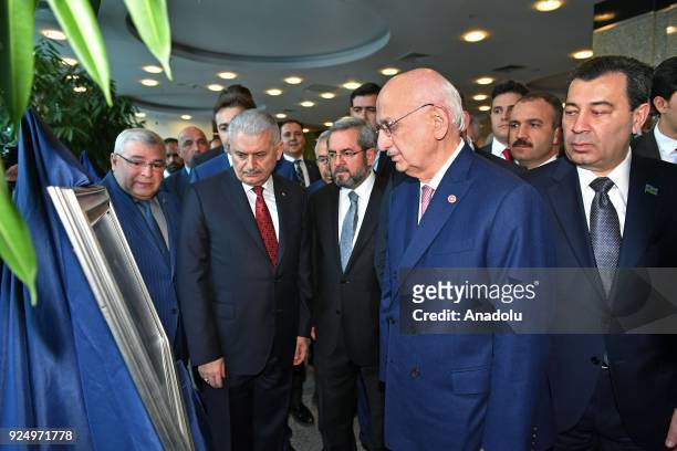 Turkish Prime Minister Binali Yildirim and Speaker of the Grand National Assembly of Turkey Ismail Kahraman attend the opening ceremony of the...