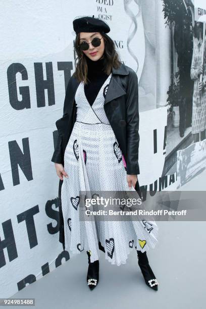 Chriselle Lim attends the Christian Dior show as part of the Paris Fashion Week Womenswear Fall/Winter 2018/2019 on February 27, 2018 in Paris,...