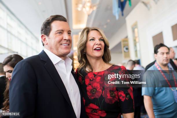 Arizona Senate candidate Kelli Ward greets Eric Bolling during the Conservative Political Action Conference at the Gaylord National Resort in Oxon...