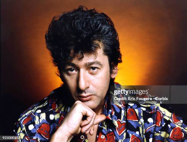 Singer Alain Bashung poses during a portrait session in Paris, France on .