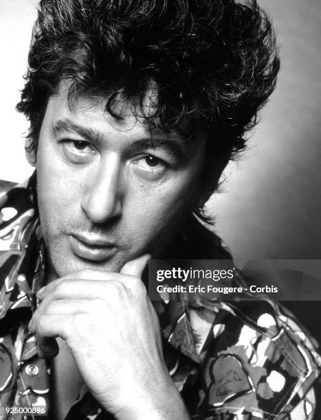 Singer Alain Bashung poses during a portrait session in Paris, France on .