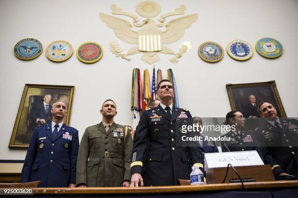 General Joseph L. Votel , Commander of U.S. Central Command, testifies before the House Armed Services Committee on challenges the U.S. Is facing...