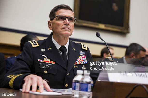 General Joseph L. Votel, Commander of U.S. Central Command, testifies before the House Armed Services Committee on challenges the U.S. Is facing...