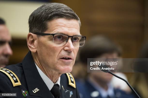 General Joseph L. Votel, Commander of U.S. Central Command, testifies before the House Armed Services Committee on challenges the U.S. Is facing...