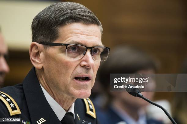 General Joseph L. Votel, Commander of U.S. Central Command, testifies before the House Armed Services Committee on challenges the U.S. Is facing...