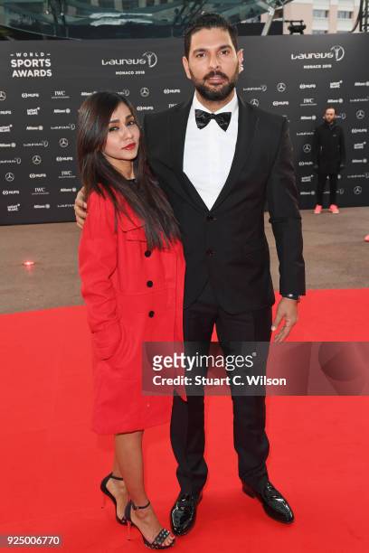 Yuvraj Singh attends the 2018 Laureus World Sports Awards at Salle des Etoiles, Sporting Monte-Carlo on February 27, 2018 in Monaco, Monaco.