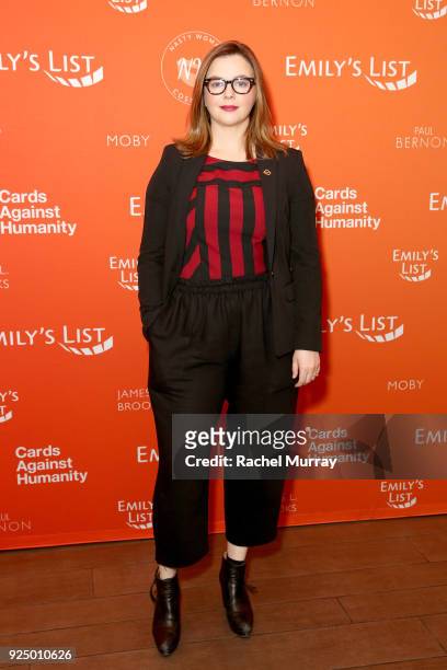 Amber Tamblyn attends EMILY's List's "Resist, Run, Win" Pre-Oscars Brunch on February 27, 2018 in Los Angeles, California.