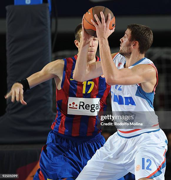 Luksa Andric, #12 of Cibona in action during the Euroleague Basketball Regular Season 2009-2010 Game Day 2 between Regal FC Barcelona vs KK Cibona...