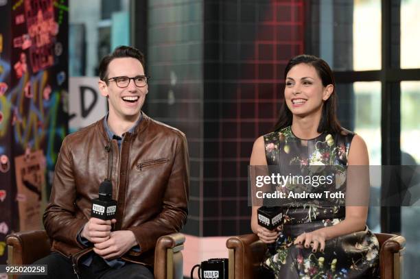 Cory Michael Smith and Morena Baccarin visit Build to discuss the TV series "Gotham" at Build Studio on February 27, 2018 in New York City.