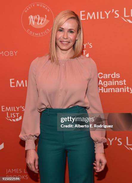 Chelsea Handler attends EMILY's List Pre-Oscars Brunch and Panel on February 27, 2018 in Los Angeles, California.