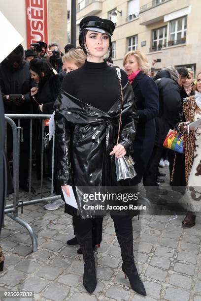 Kristina Bazan is seen arriving at Dior Fashion Show during Paris Fashion Week Womenswear Fall/Winter 2018/2019 on February 27, 2018 in Paris, France.