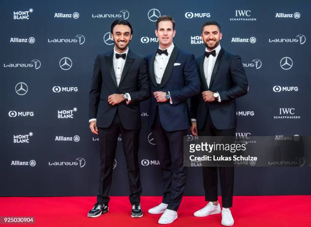 Prince Abdulaziz Turki Al Faisal, Christoph Grainger-Herr, CEO of IWC Schaffhausen, and Elias El Indari attend the 2018 Laureus World Sports Awards...