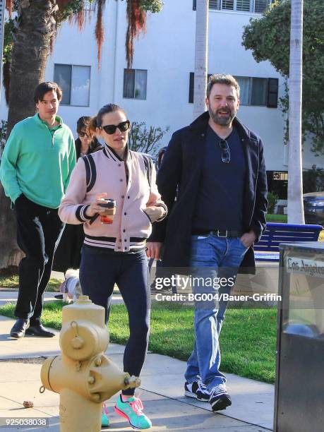 Jennifer Garner and Ben Affleck are seen on February 27, 2018 in Los Angeles, California.