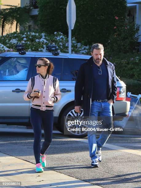 Jennifer Garner and Ben Affleck are seen on February 27, 2018 in Los Angeles, California.