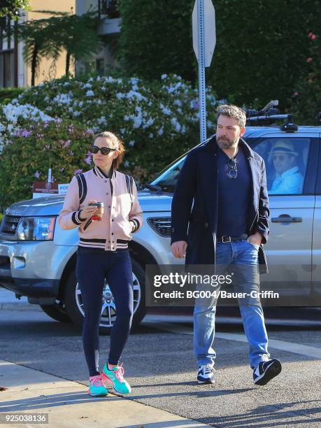 Jennifer Garner and Ben Affleck are seen on February 27, 2018 in Los Angeles, California.