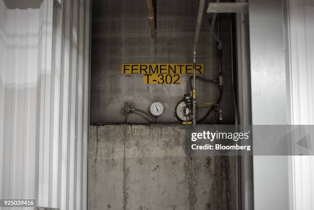 Corn fermenting is seen at the Poet Biorefining facility in Jewell, Iowa, U.S., on Wednesday, Feb. 21, 2018. Renewable Identification Numbers, used...