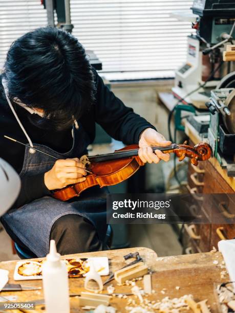 antique violin luthier - musical instrument repair stock pictures, royalty-free photos & images