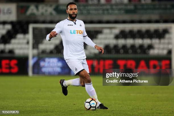 Kyle Bartley of Swansea City in action during The Emirates FA Cup Fifth Round Replay match between Swansea City and Sheffield Wednesday at the...