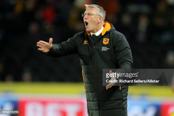 Hull City manager Nigel Adkins during the Sky Bet Championship match between Hull City and Barnsley at KCOM on February 27, 2018 in Hull, England.