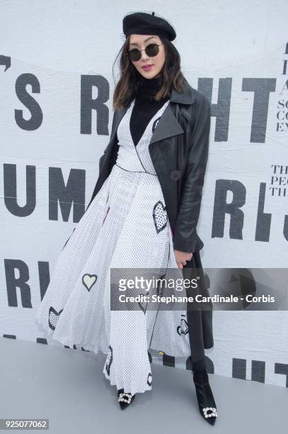 Chriselle Lim attends the Christian Dior show as part of the Paris Fashion Week Womenswear Fall/Winter 2018/2019 on February 27, 2018 in Paris,...