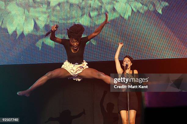 Shingai Shoniwa of The Noisettes performs at Girlguiding UK's Big Gig at Wembley Arena on October 17, 2009 in London, England.