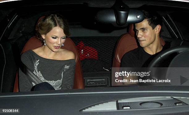 Taylor Swift and Taylor Lautner sighting at the Alice+Olivia Boutique on Robertson Blvd. On October 28, 2009 in Los Angeles, California.