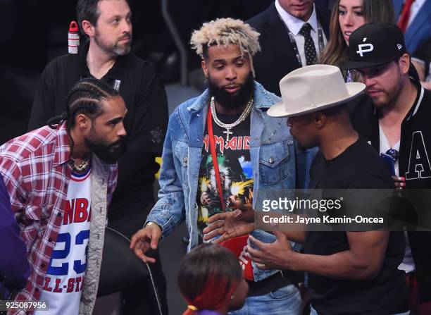 Player Odell Beckham Jr. And actor Jamie Foxx attend the NBA All-Star Game 2018 at Staples Center on February 18, 2018 in Los Angeles, California