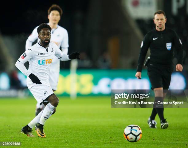 Swansea City's Nathan Dyer during the The Emirates FA Cup Fifth Round Replay match between Swansea City and Sheffield Wednesday at Liberty Stadium on...