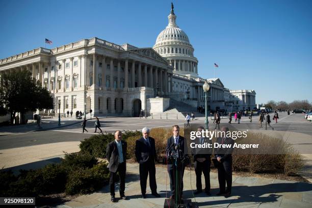 Mark Barden of Sandy Hook Promise, Rep. Harold 'Hal' Rogers , Rep. Derek Kilmer , Rep. Don Bacon and Rep. Rep. John Rutherford hold a press...