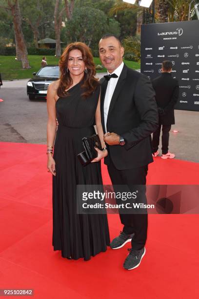 Laureus Academy Member Ruud Gullit and Estelle Cruyff attend the 2018 Laureus World Sports Awards at Salle des Etoiles, Sporting Monte-Carlo on...