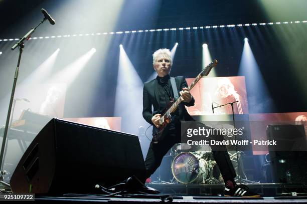 Alex Kapranos from Franz Ferdinand performs at Le Zenith on February 27, 2018 in Paris, France.