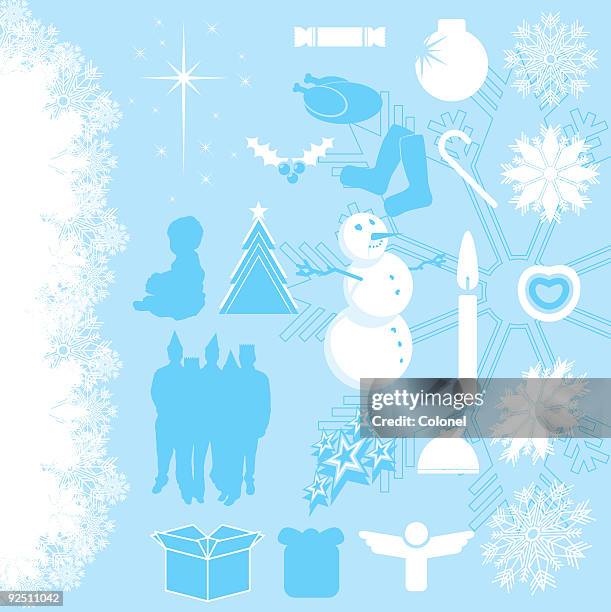 christmas elements 1 (vector) - custard stock illustrations