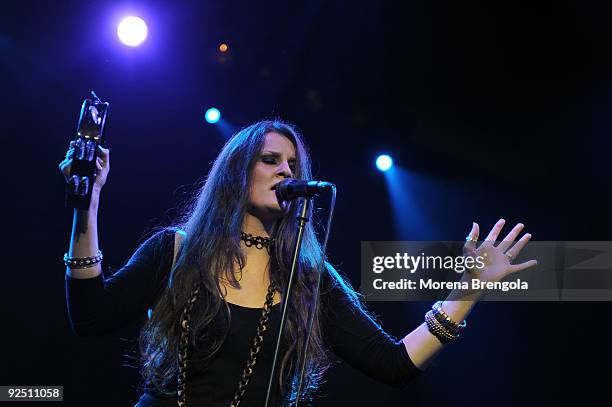 Irene Fornaciari, daughter of well-known Italian singer Zucchero Sugar Fornaciari, performs in support of James Morrison during his Italian tour on...