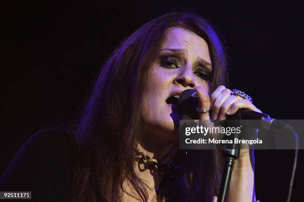 Irene Fornaciari, daughter of well-known Italian singer Zucchero Sugar Fornaciari, performs in support of James Morrison during his Italian tour on...