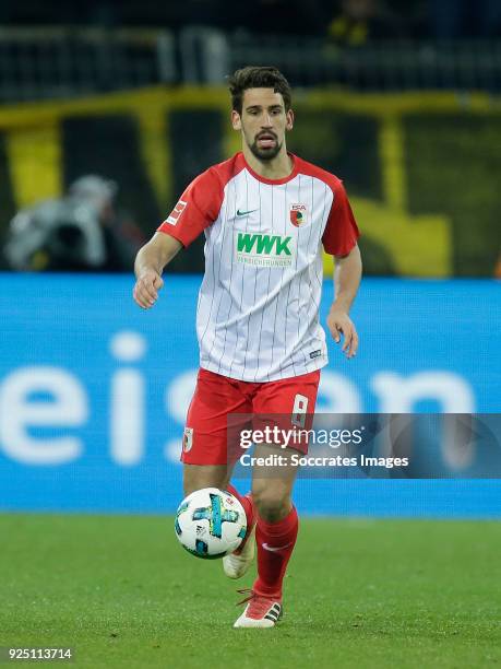 Rani Khedira of FC Augsburg during the German Bundesliga match between Borussia Dortmund v FC Augsburg at the Signal Iduna Park on February 26, 2018...