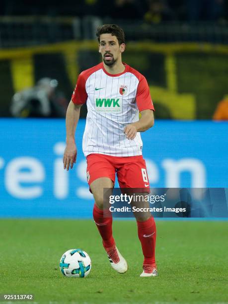 Rani Khedira of FC Augsburg during the German Bundesliga match between Borussia Dortmund v FC Augsburg at the Signal Iduna Park on February 26, 2018...