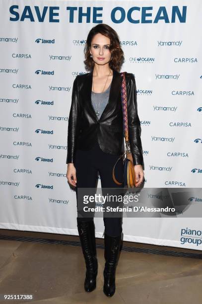 Anna Safroncik attends One Ocean Foundation event on February 27, 2018 in Milan, Italy.