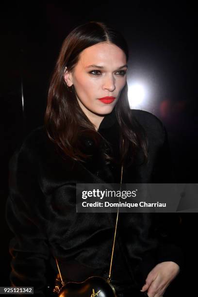 Anna Brewster attends the Saint Laurent show as part of the Paris Fashion Week Womenswear Fall/Winter 2018/2019 on February 27, 2018 in Paris, France.