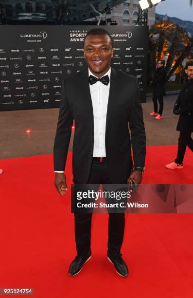 Laureus Academy member Marcel Desailly attends the 2018 Laureus World Sports Awards at Salle des Etoiles, Sporting Monte-Carlo on February 27, 2018...