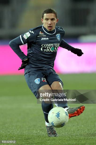 Ismael Bennacer of Empoli FC in action during the serie B match between Empoli FC and US Avellino on February 27, 2018 in Empoli, Italy.