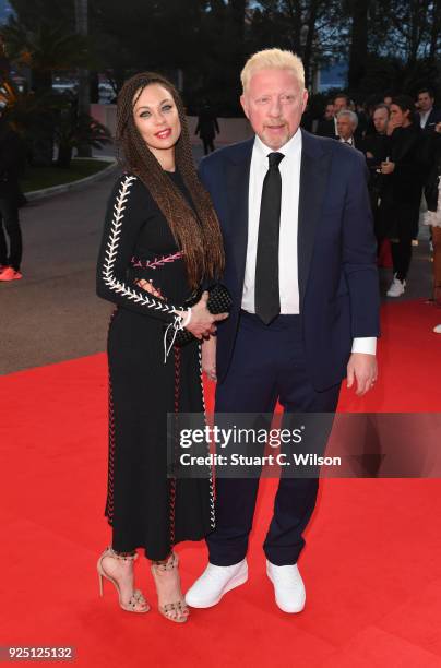 Boris Becker and Lilly Becker attend the 2018 Laureus World Sports Awards at Salle des Etoiles, Sporting Monte-Carlo on February 27, 2018 in Monaco,...