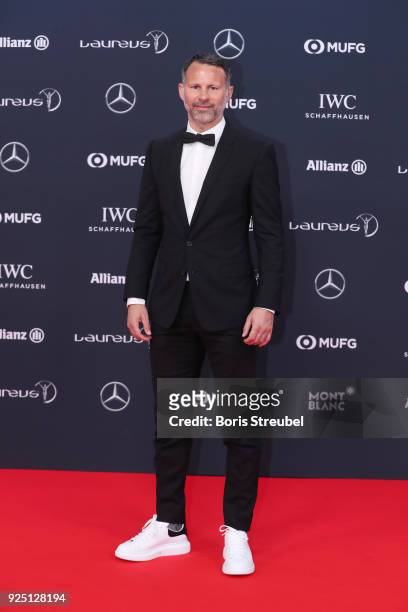 Laureus Academy Member Ryan Giggs attends the 2018 Laureus World Sports Awards at Salle des Etoiles, Sporting Monte-Carlo on February 27, 2018 in...