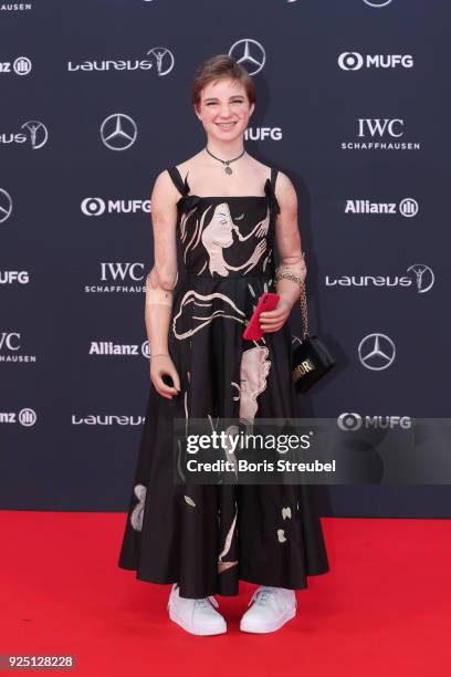 Beatrice Vio attends the 2018 Laureus World Sports Awards at Salle des Etoiles, Sporting Monte-Carlo on February 27, 2018 in Monaco, Monaco.