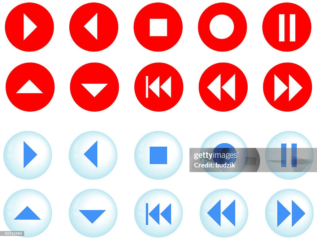 Buttons, icons for playback, player - vector