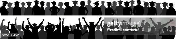 graduation crowd - stadium crowd stock illustrations