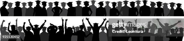 graduation crowd - crowd surfing stock illustrations