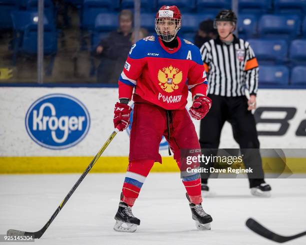 Danila Galenuk of the Russian Nationals follows the play against the Finland Nationals during the 2018 Under-18 Five Nations Tournament game at USA...