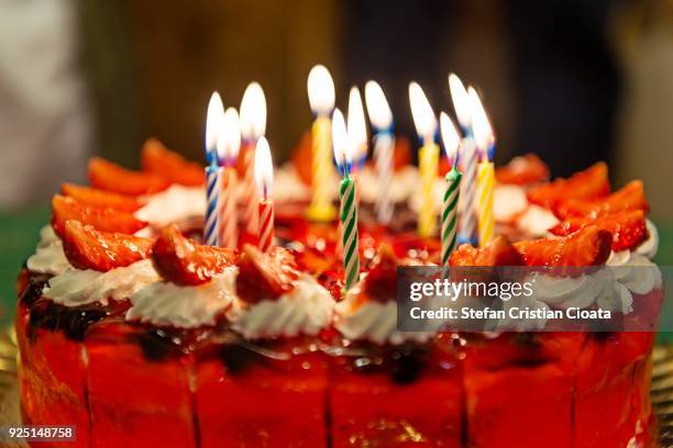 birthday fruit cake - fruit cake stock pictures, royalty-free photos & images